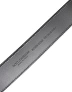 Dolce & Gabbana Black Leather Metal Logo Buckle Belt