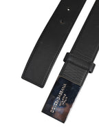 Dolce & Gabbana Black Leather Metal Logo Buckle Belt