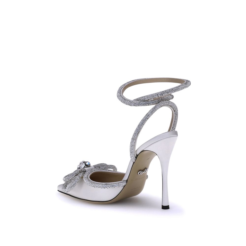 MACH & MACH White Silk High Heel Pumps