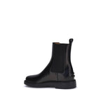 Tod's Black Calf Leather Bos Taurus Chelsea Boots