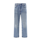 Agolde Light Blue Cotton Straight-Leg Jeans