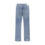Agolde Light Blue Cotton Straight-Leg Jeans
