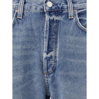 Agolde Light Blue Cotton Straight-Leg Jeans