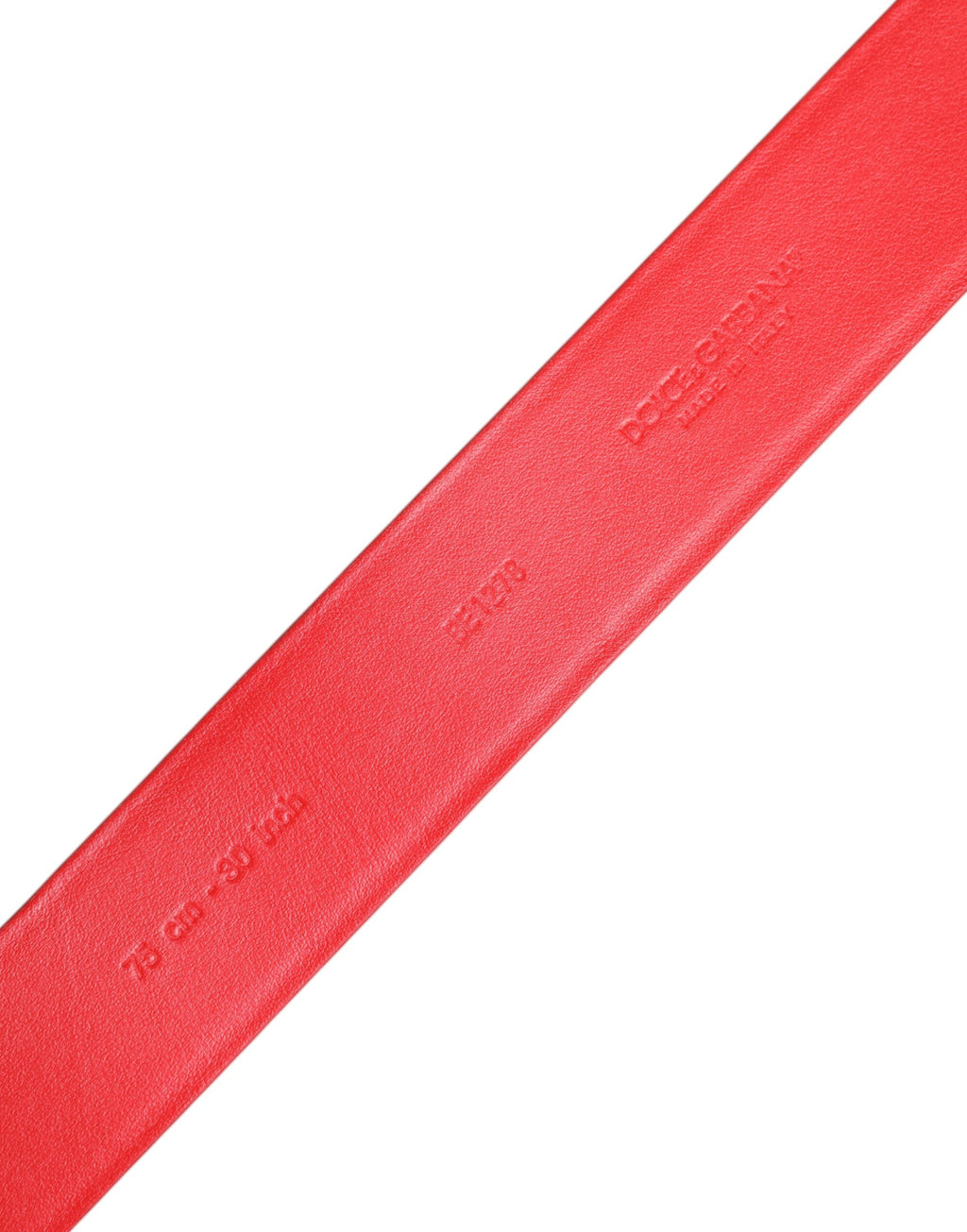 Dolce & Gabbana Red Calf Leather Embellished Metal Buckle Belt