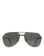 Dolce & Gabbana Gold DG2106K Pilot Frame Tinted Lens Polarized Sunglasses