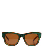 Dolce & Gabbana Green Brown Marbled Acetate DG4379-F Eyewear Sunglasses