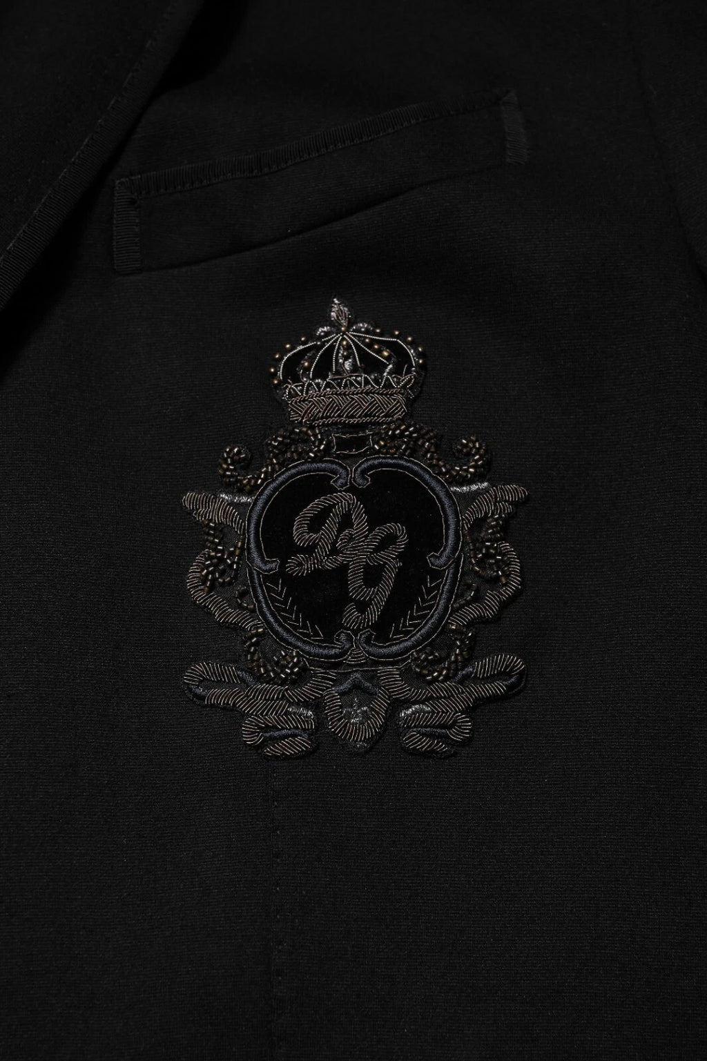 Dolce & Gabbana Black Viscose DG Crown Blazer Coat Jacket