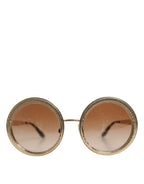 Dolce & Gabbana Gold Brown Gradient Round Frame DG2179 Eyewear Sunglasses