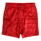Dolce & Gabbana Red Nylon Drawstring Beachwear Shorts Swimwear