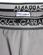 Dolce & Gabbana Gray Cotton Stretch Regular Boxer Underwear