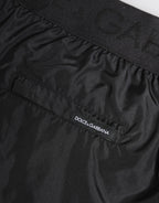 Dolce & Gabbana Black Logo Print Beachwear Men Shorts Swimwear