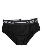 Dolce & Gabbana Black Cotton Stretch Regular Brief Underwear