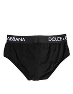 Dolce & Gabbana Black Cotton Stretch Regular Brief Underwear