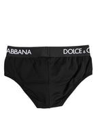Dolce & Gabbana Black Cotton Stretch Regular Brief Underwear
