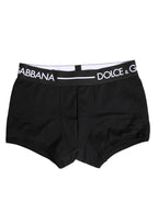 Dolce & Gabbana Black Cotton Stretch Regular Boxer Underwear