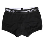 Dolce & Gabbana Black Cotton Stretch Regular Boxer Underwear