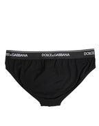 Dolce & Gabbana Black Cotton Stretch Regular Brief Underwear