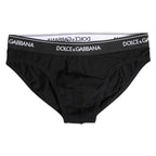 Dolce & Gabbana Black Cotton Stretch Regular Brief Underwear