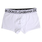 Dolce & Gabbana White Cotton Stretch Regular Boxer Underwear