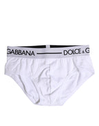 Dolce & Gabbana White Cotton Stretch Regular Brief Underwear