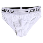 Dolce & Gabbana White Cotton Stretch Regular Brief Underwear