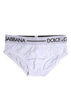 Dolce & Gabbana White Cotton Stretch Regular Brief Underwear