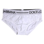 Dolce & Gabbana White Cotton Stretch Regular Brief Underwear
