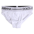 Dolce & Gabbana White Cotton Stretch Regular Brief Underwear