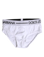 Dolce & Gabbana White Cotton Stretch Regular Brief Underwear