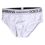 Dolce & Gabbana White Cotton Stretch Regular Brief Underwear