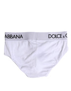 Dolce & Gabbana White Cotton Stretch Regular Brief Underwear