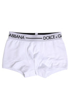 Dolce & Gabbana White Cotton Stretch Regular Boxer Underwear