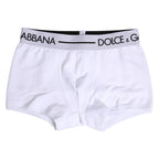 Dolce & Gabbana White Cotton Stretch Regular Boxer Underwear