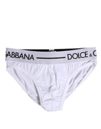 Dolce & Gabbana White Cotton Stretch Regular Brief Underwear