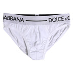 Dolce & Gabbana White Cotton Stretch Regular Brief Underwear
