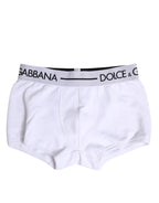 Dolce & Gabbana White Cotton Stretch Regular Boxer Underwear