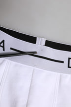 Dolce & Gabbana White Cotton Stretch Regular Boxer Underwear