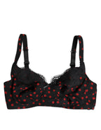 Dolce & Gabbana Black Red Polka Dot Underwired Balconette Underwear