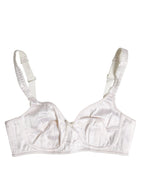 Dolce & Gabbana White Silk Balconette Non Wire Bra Underwear
