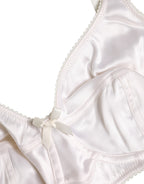 Dolce & Gabbana White Silk Balconette Non Wire Bra Underwear