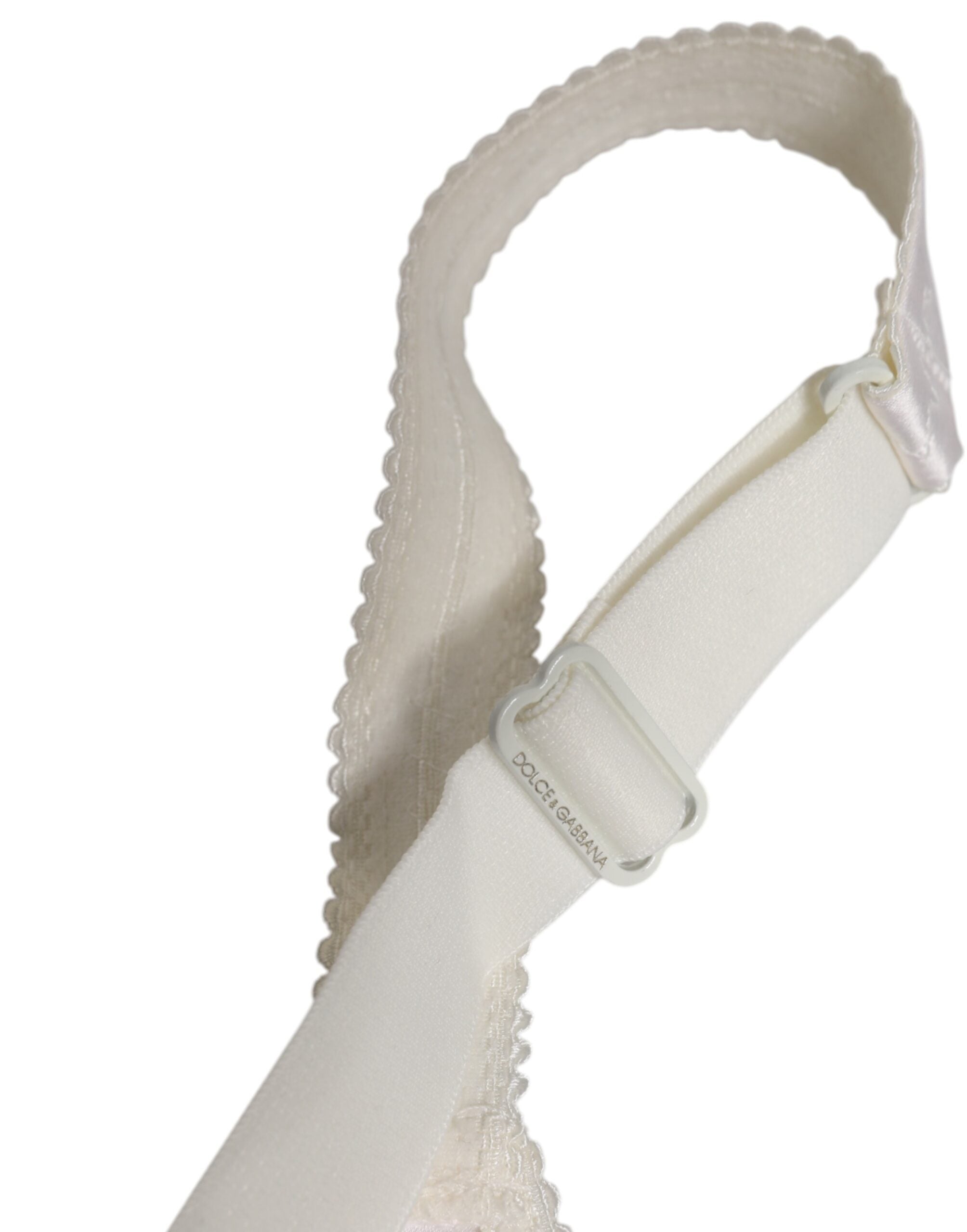 Dolce & Gabbana White Silk Balconette Non Wire Bra Underwear