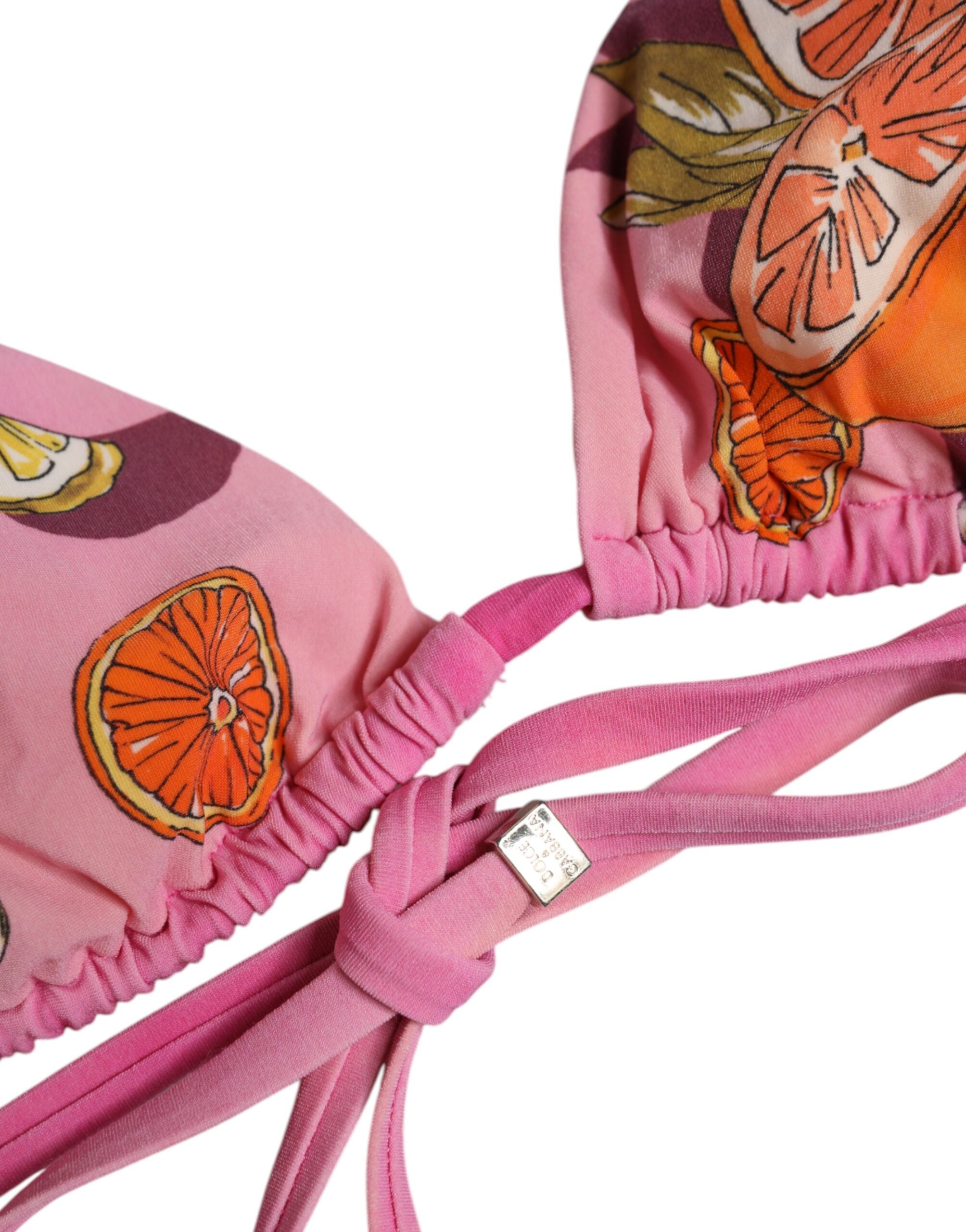 Dolce & Gabbana Pink Printed Swimsuit 2 Piece Top Bottom Swimwear