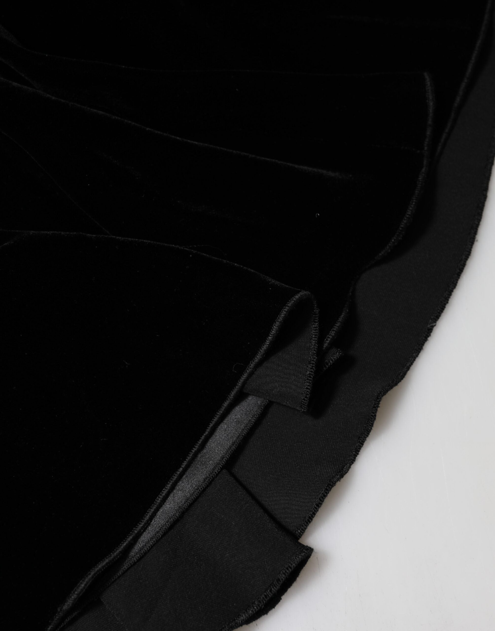 Dolce & Gabbana Black High Waist Fit Flared Midi Skirt