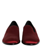 Dolce & Gabbana Red Velvet Slip On Loafers Formal Shoes
