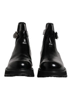 Dolce & Gabbana Black Belted DG Logo Men Chelsea Boots Shoes