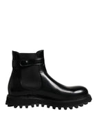 Dolce & Gabbana Black Belted DG Logo Men Chelsea Boots Shoes