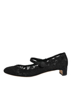 Dolce & Gabbana Black Vally Taormina Floral Lace Pumps Shoes