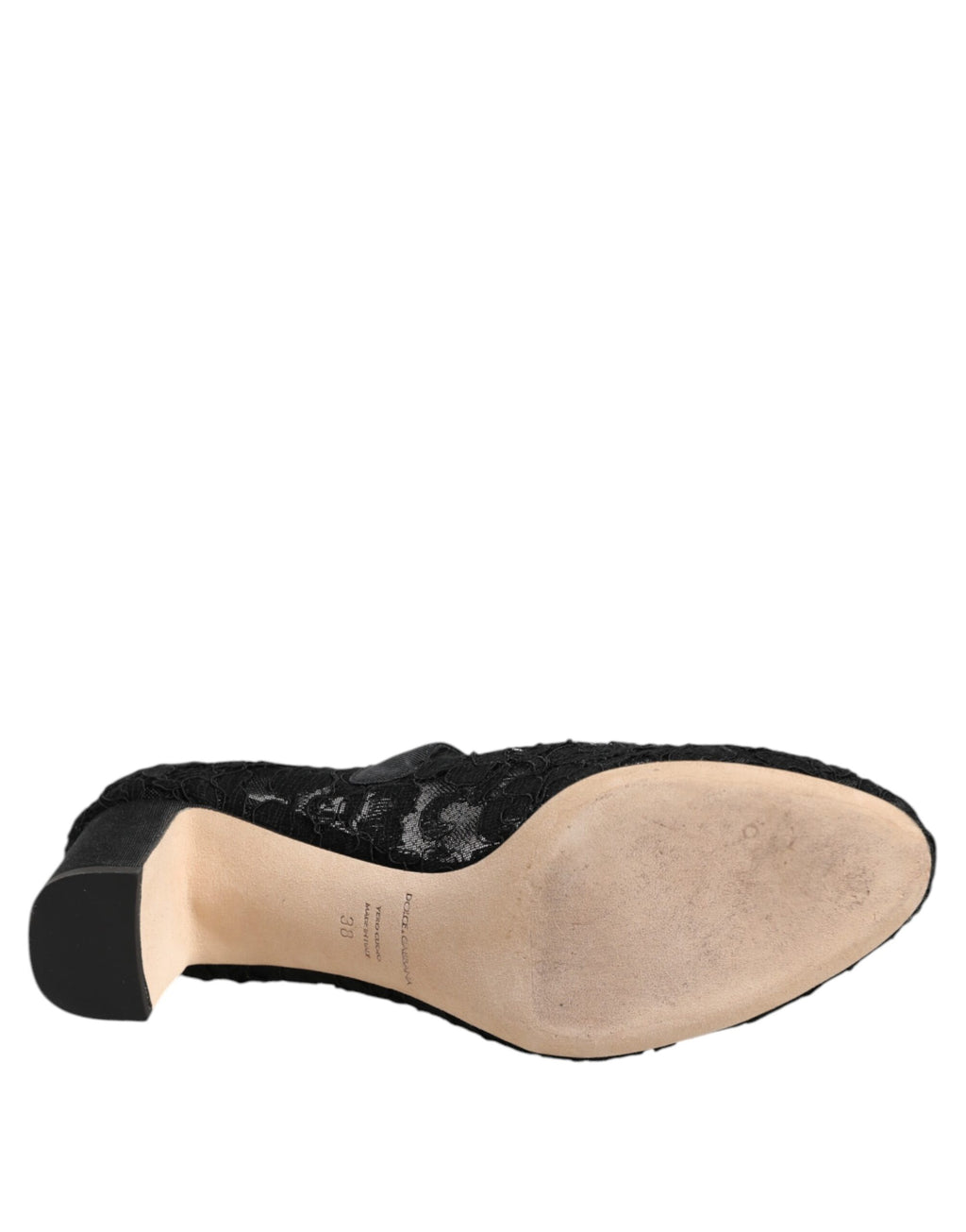 Dolce & Gabbana Black Mary Jane Taormina Lace Pumps Shoes
