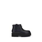 Alexander McQueen Black Calf Leather Bos Taurus Ankle Boots