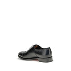Santoni Black Calf Leather Bos Taurus Oxfords And Derbies